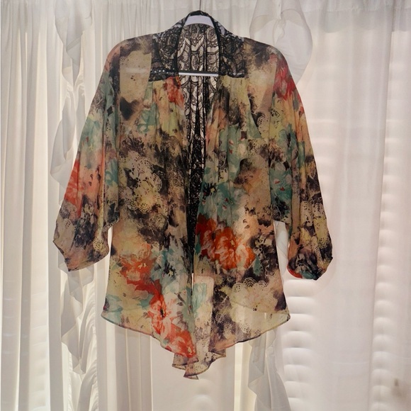 Ryu Multicolor Floral Kimono - Picture 1 of 6